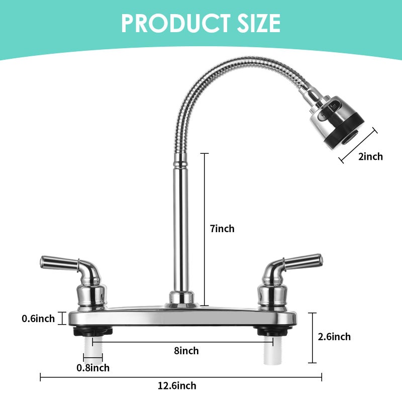 JAKARDA RV Kitchen Faucet Non-Metallic, Flexible Spout for Campers, Motorhomes, Travel Trailers - Image 2